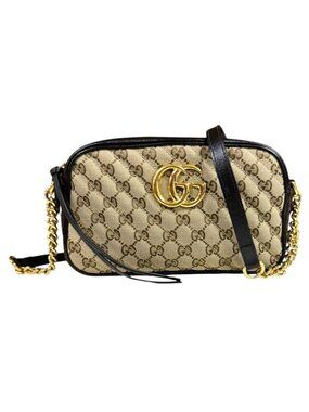Gucci GG Marmont Shoulder Bag Canvas Black Second